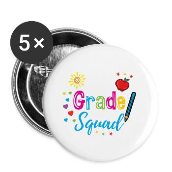 3rd Grade Squad Lehrerin - Buttons klein 25 mm (5er Pack) - Weiß - Vorne