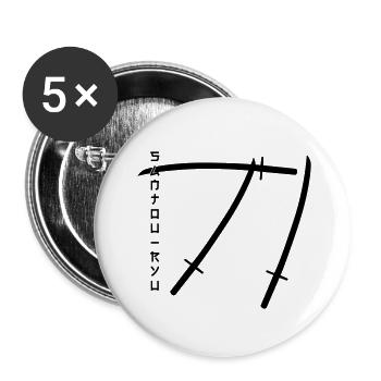 OP III: Santouryu - Three-Sword-Style - Buttons small 1''/25 mm (5-pack) - white - Front