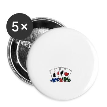 Easily Distracted by Poker & Boobs Funny Poker - Buttons klein 25 mm (5er Pack) - Weiß - Vorne
