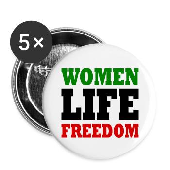 Women life freedom iran - Buttons small 1''/25 mm (5-pack) - white - Front
