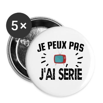 je peux pas j'ai série - Lot de 5 petits badges (25 mm) - blanc - Devant