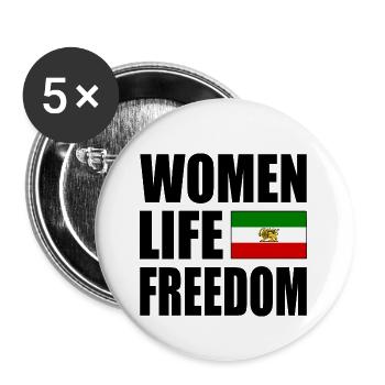 Women life freedom - Lot de 5 petits badges (25 mm) - blanc - Devant