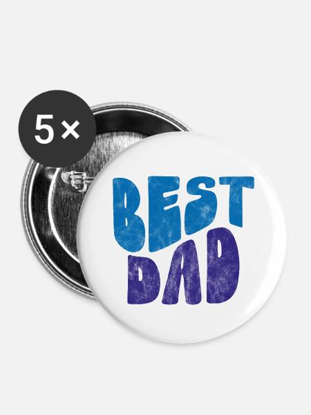 Bester Vater - Buttons klein 25 mm (5er Pack) - Weiß