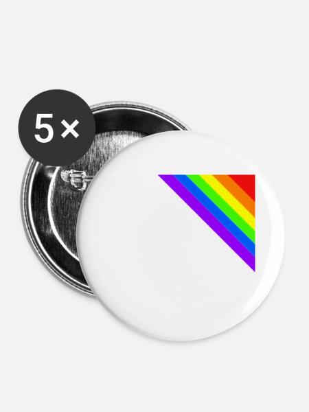 Regenbogen Geschenkidee Ecke bunt - Buttons klein 25 mm (5er Pack) - Weiß