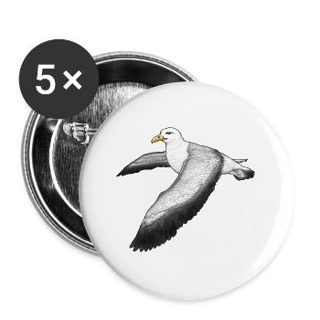Albatross flying - Buttons small 1''/25 mm (5-pack) - white - Front