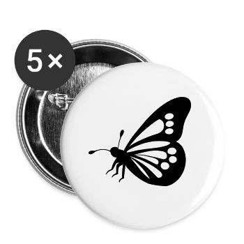 Schmetterling - Buttons klein 25 mm (5er Pack) - Weiß - Vorne
