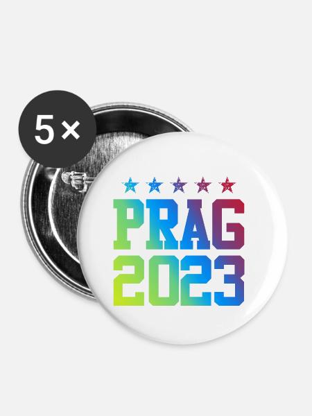 Prag 2023 - Buttons klein 25 mm (5er Pack) - Weiß