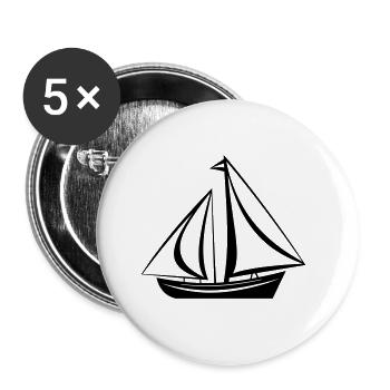 Sailing ship - Buttons small 1''/25 mm (5-pack) - white - Front