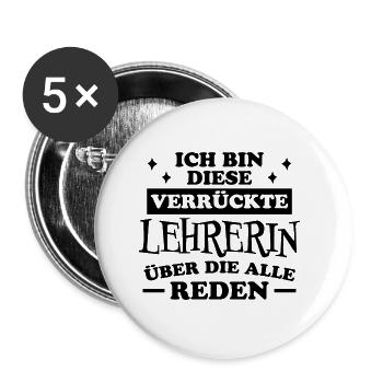 Lehrer Lustige Spruch Unterricht Lehrerin Geschenk - Buttons klein 25 mm (5er Pack) - Weiß - Vorne