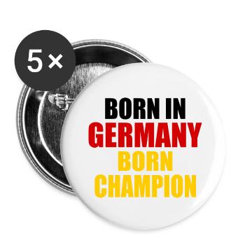 born in germany born champion - - Lot de 5 petits badges (25 mm) - blanc - Devant