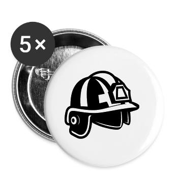 firefighter's helmet - Buttons small 1''/25 mm (5-pack) - white - Front