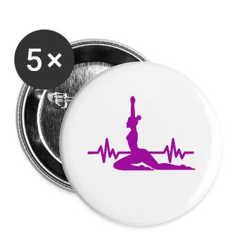 Heartbeat Gymnastics - Meditation Gymnastics Yoga - Buttons small 1''/25 mm (5-pack) - white - Front