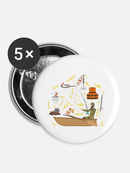 Wassersport - Buttons klein 25 mm (5er Pack) - Weiß
