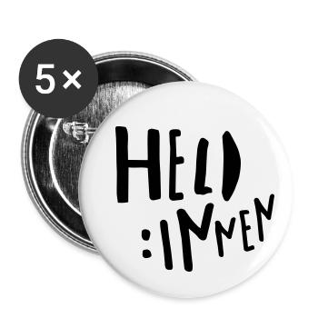 held:innen - Buttons klein 25 mm (5er Pack) - Weiß - Vorne