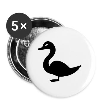 Ente - Buttons klein 25 mm (5er Pack) - Weiß - Vorne