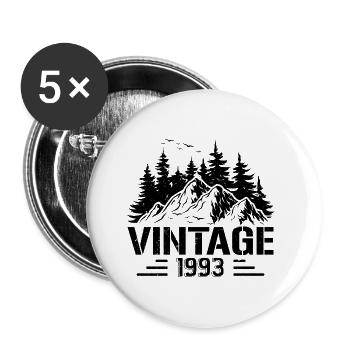 T-Shirt VINTAGE 1993 - Lot de 5 petits badges (25 mm) - blanc - Devant