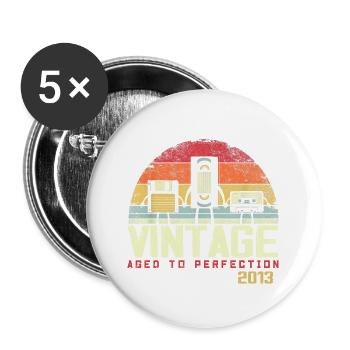 Vintage 2013 Gift - Buttons small 1''/25 mm (5-pack) - white - Front
