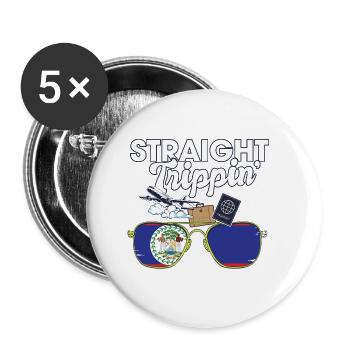 Straight Trippin' Belize Vacation Tour Travel - Buttons klein 25 mm (5er Pack) - Weiß - Vorne