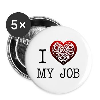 I love my job - Buttons small 1''/25 mm (5-pack) - white - Front
