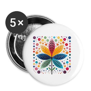 Creative Dot Designs for Bright Shirts - Buttons small 1''/25 mm (5-pack) - white - Front