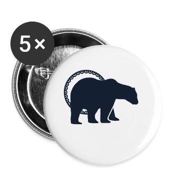 Bär - Panda Wald Natur Freiheit wild - Buttons klein 25 mm (5er Pack) - Weiß - Vorne