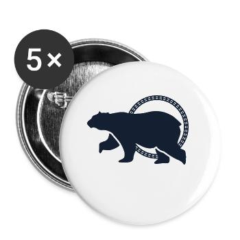 Bär - Panda Wald Natur Freiheit wild - Buttons klein 25 mm (5er Pack) - Weiß - Vorne