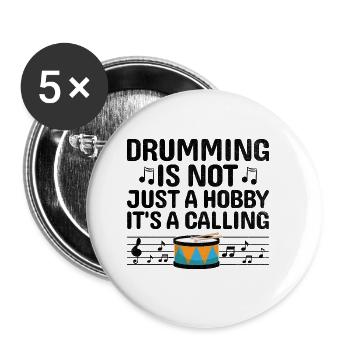 Drum Corps Marching Band Drum Corp Music Percussio - Buttons small 1''/25 mm (5-pack) - white - Front