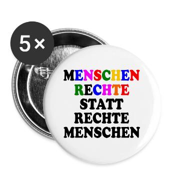 menschenrechte statt rechte menschen - Buttons klein 25 mm (5er Pack) - Weiß - Vorne
