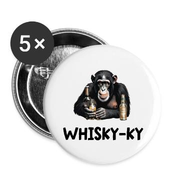 whisky-ky - Lot de 5 petits badges (25 mm) - blanc - Devant