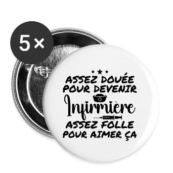 Talented enough to become a nurse - Buttons small 1''/25 mm (5-pack) - white - Front