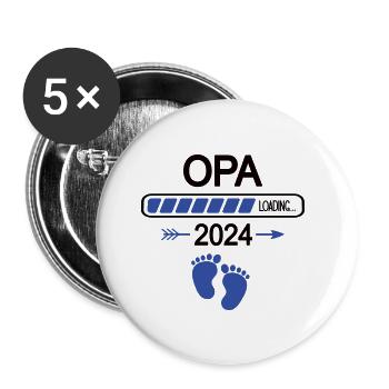 Opa Loading 2024 Baby Verkündung Du Wirst Opi - Buttons klein 25 mm (5er Pack) - Weiß - Vorne