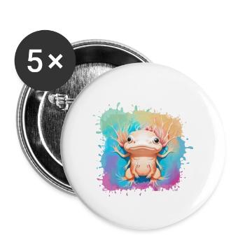 Axolotl,bunt,Malerei,illustration - Buttons klein 25 mm (5er Pack) - Weiß - Vorne
