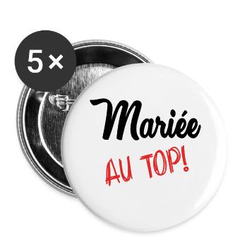 BRIDE-TO-BE - Buttons small 1''/25 mm (5-pack) - white - Front