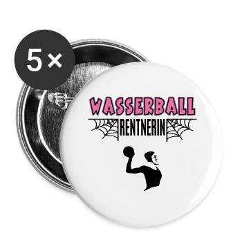 Wasserball Rentnerin Wasserballerin Rente Spiel - Buttons klein 25 mm (5er Pack) - Weiß - Vorne