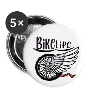 La vie à vélo - Lot de 5 petits badges (25 mm) - blanc - Devant