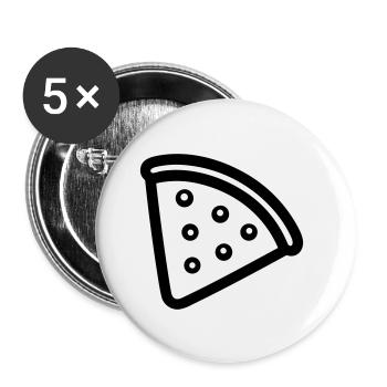 Pizza slice - Buttons small 1''/25 mm (5-pack) - white - Front