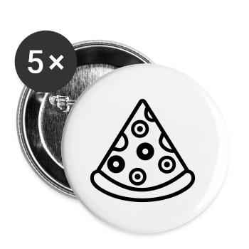 Pizza slice - Buttons small 1''/25 mm (5-pack) - white - Front