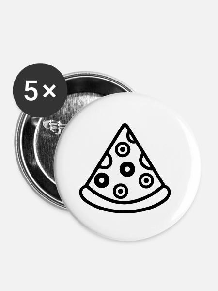 Pizzastück - Buttons klein 25 mm (5er Pack) - Weiß