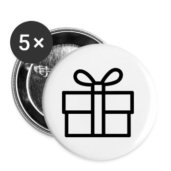 Kleine Geschenkbox - Buttons klein 25 mm (5er Pack) - Weiß - Vorne