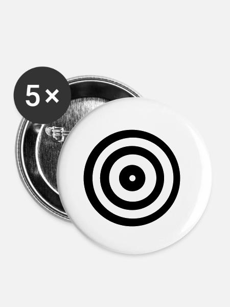 Ziel - Buttons klein 25 mm (5er Pack) - Weiß