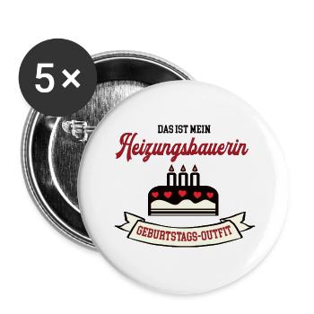 Geburtstag Heizungsbauerin Heizungsbauer Handwerk - Buttons klein 25 mm (5er Pack) - Weiß - Vorne