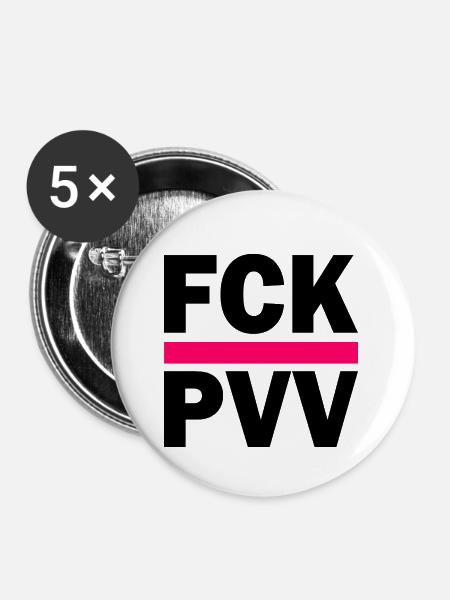Fck pvv - Buttons klein 25 mm (5er Pack) - Weiß