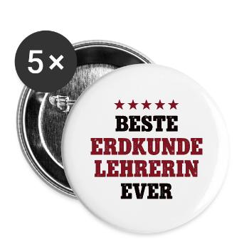 Beste Erdkunde Lehrerin Geographie Schule Geologin - Buttons klein 25 mm (5er Pack) - Weiß - Vorne