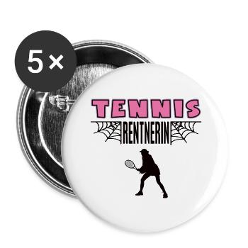 Tennis Rentnerin Tennisspielerin Rente Ruhestand - Buttons klein 25 mm (5er Pack) - Weiß - Vorne