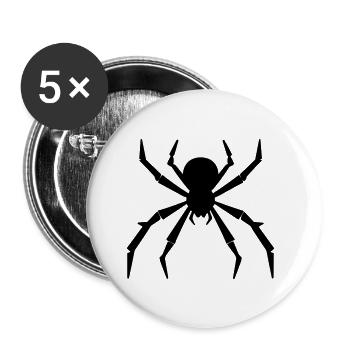 Spinne - Buttons klein 25 mm (5er Pack) - Weiß - Vorne