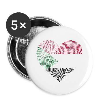 Sudan Heart – Love and Unity for Sudan - Buttons small 1''/25 mm (5-pack) - white - Front