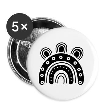 Regenbogen - Buttons klein 25 mm (5er Pack) - Weiß - Vorne