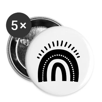 Arc en ciel - Lot de 5 petits badges (25 mm) - blanc - Devant