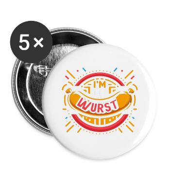 I'm The Wurst 7 - Buttons klein 25 mm (5er Pack) - Weiß - Vorne