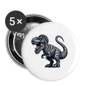Dino Trex Zèbre Fusion Fantastique Créature Fantaisiste - Lot de 5 petits badges (25 mm) - blanc - Devant